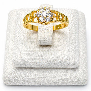 Solitaire en Or Jaune 18K - 3.40 G - T 58 avec Oxyde de zirconium