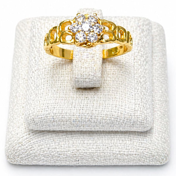 Solitaire en Or Jaune 18K - 3.40 G - T 58 avec Oxyde de zirconium