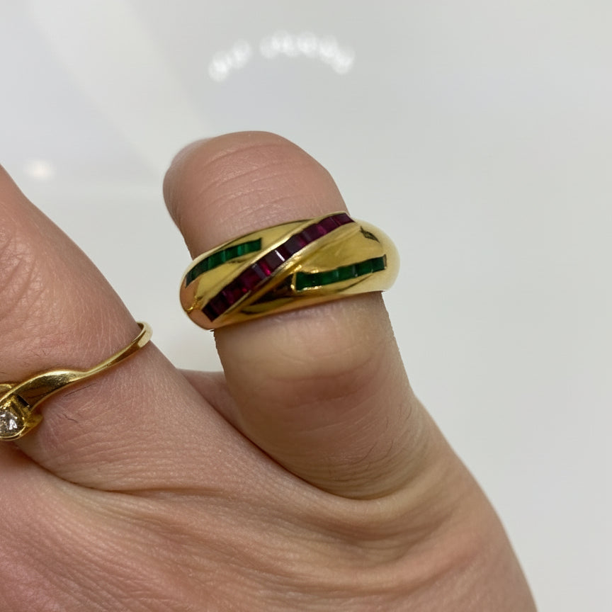 Bague en Or jaune 18K - Taille 56