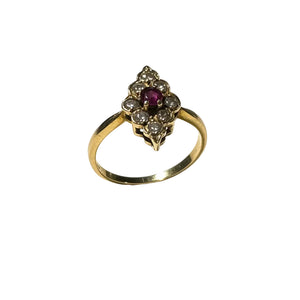 Bague Marquise en Or Jaune 18K - 2.13 Grs - Taille 51