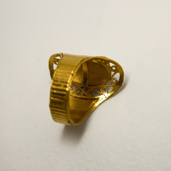 Anneau Ancien en Or Jaune 22 K - Taille 57 -  7.10 G