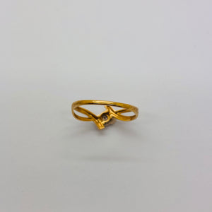 Bague en Or Jaune et Blanc 18K Taille-55.5