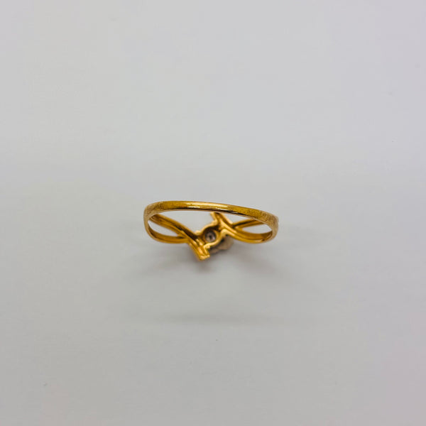 Bague en Or Jaune et Blanc 18K Taille-55.5
