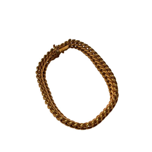 Bracelet Jonc en Or Jaune 18 Carats Maille Américaine - 16.02 Grs