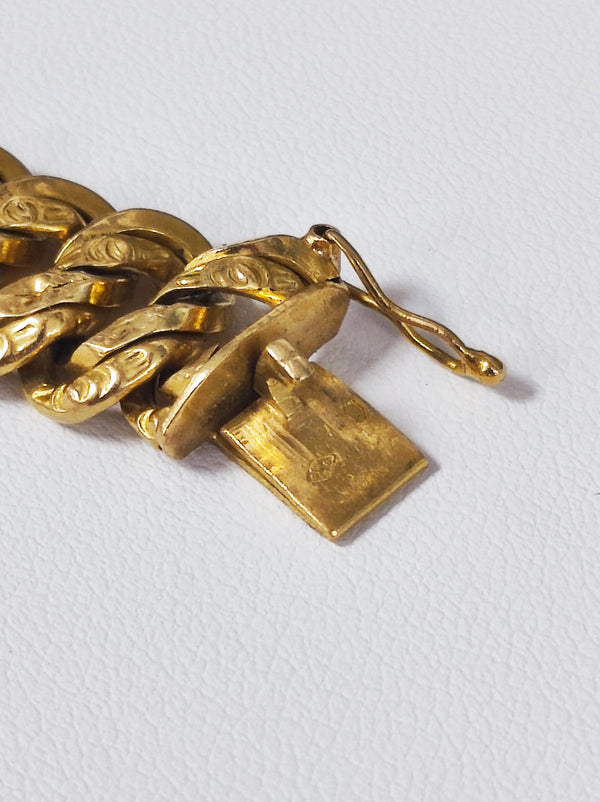 Bracelet Maillon Américain Or Jaune 18K