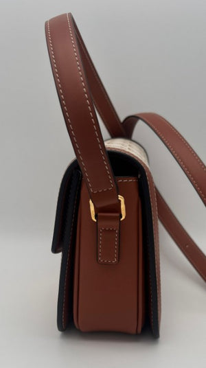 Sac à main Céline Teen Triomphe en toile triomphe beige