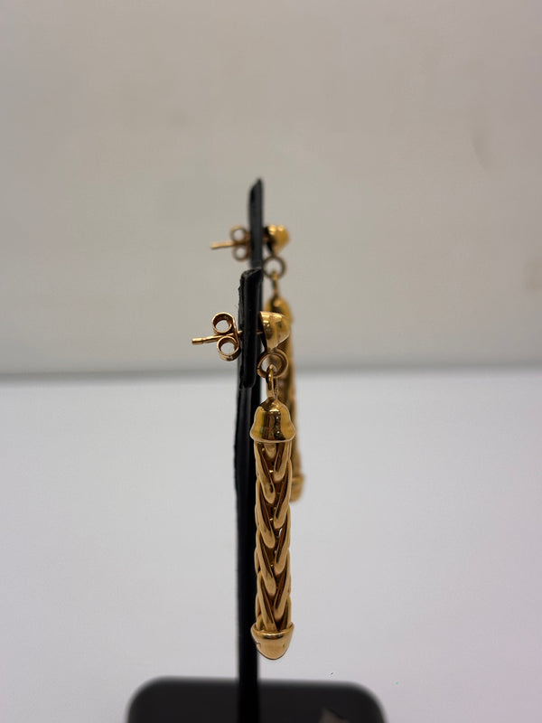Boucles d'oreilles pendantes en or jaune 18K 7.23 Grs