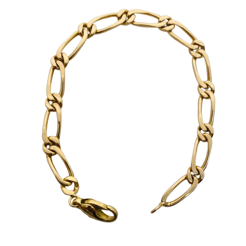 Bracelet en Or Jaune 18 K – Maille Cheval, 19,5 cm