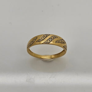 Bague Demi Tour Or Jaune Diamants 18K - 1.55G - Taille 53