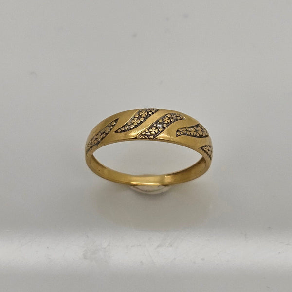 Bague Demi Tour Or Jaune Diamants 18K - 1.55G - Taille 53