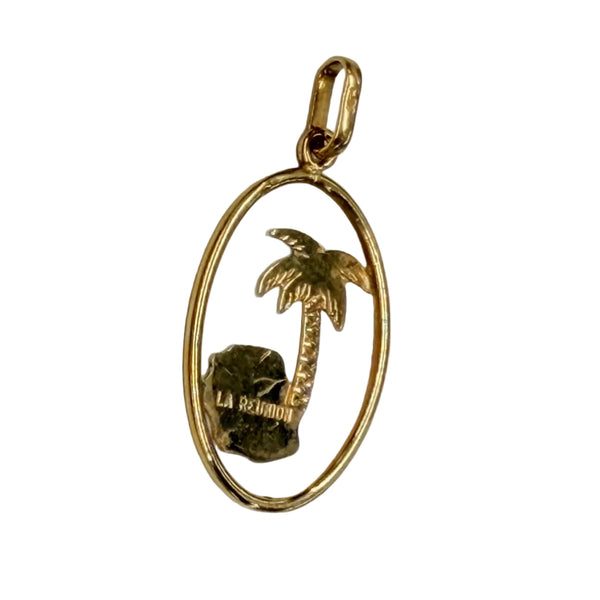 Pendentif Or Jaune Palmier Réunion 18k