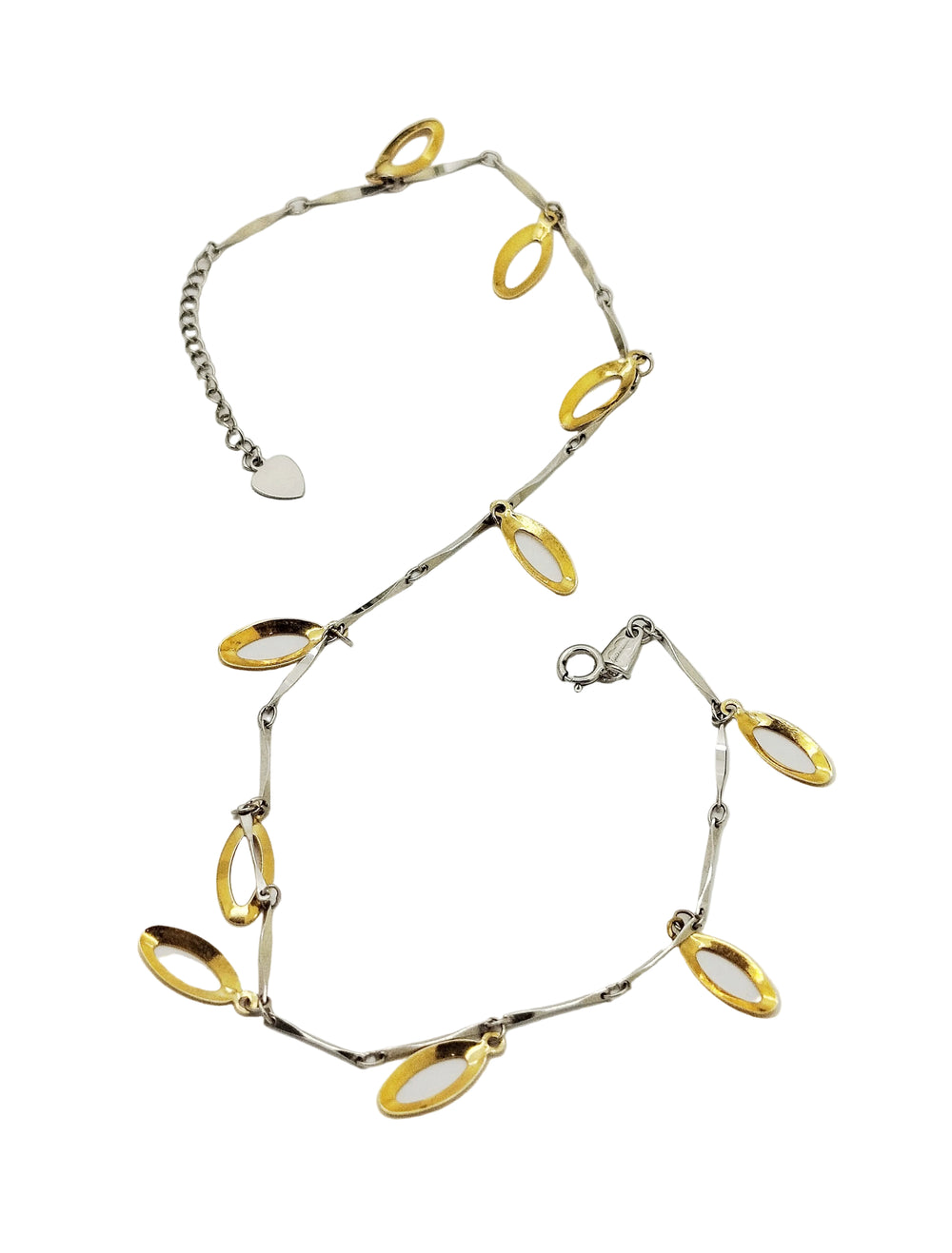 Chaine de cheville en or jaune et or blanc - 3.19 Grs