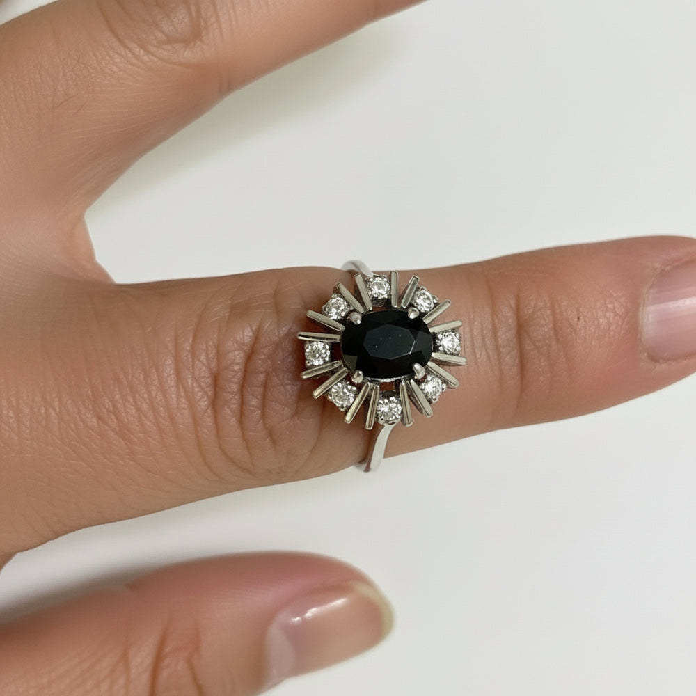 Bague en Argent et Or Blanc 18K - Taille 49