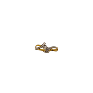 Bague en Or Jaune et Blanc 18K Taille-55.5