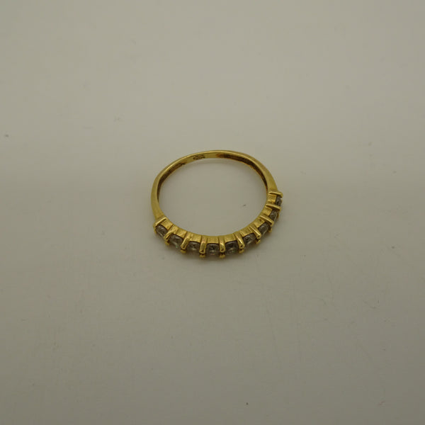 Bague en or jaune 18K avec oxydes de zirconium - T 52