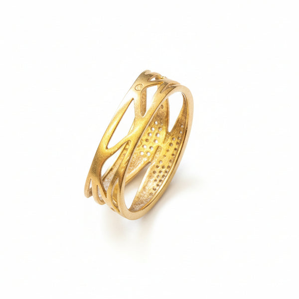 Bague croisée en or jaune 18k - 3.35 G