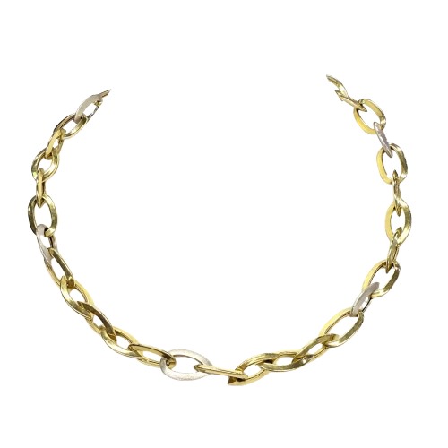 Collier Ras du Cou en Or Jaune et Or Blanc 18k - 15.89 Grs