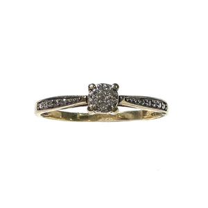 Bague Alliance Solitaire Or Jaune Diamants 18K