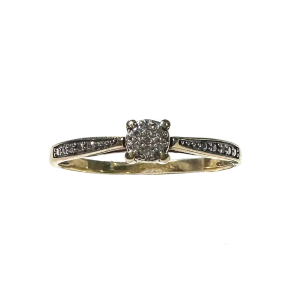 Bague Alliance Solitaire Or Jaune Diamants 18K