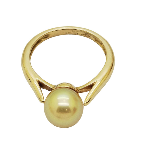 Bague Or Jaune 18 Carats avec Perle de Culture