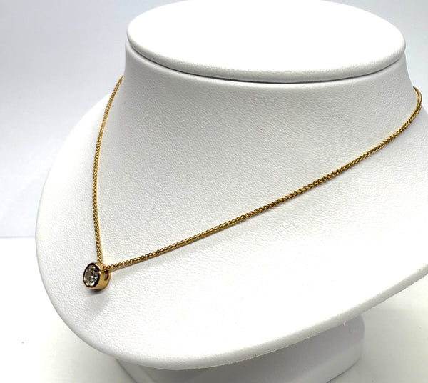 Collier Princesse en Or Jaune 18K & Diamant 0.40ct