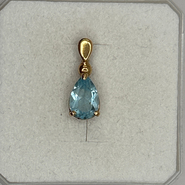 Pendentif Médaille Or Jaune 18K avec Topaze