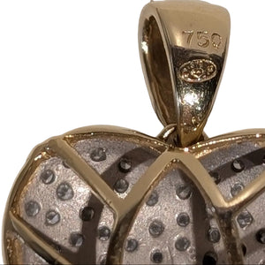 Pendentif Coeur avec Diamant en Or Jaune 18K