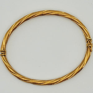 Bracelet Jonc Or Jaune 18 Carats 7.38 Grs Poids-7.38 Grs