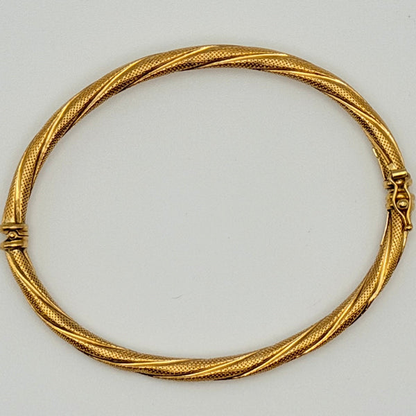 Bracelet Jonc Or Jaune 18 Carats 7.38 Grs Poids-7.38 Grs