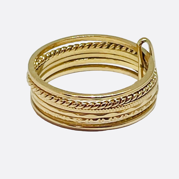 Bague semainier en Or 18K - Taille 51 - 4.03G