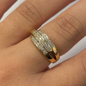 Bague Or Jaune 18 Carats avec Diamants