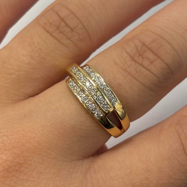 Bague Or Jaune 18 Carats avec Diamants
