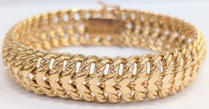 Bracelet Maillon Or Jaune 18K Maille Américaine 24.54 Grs