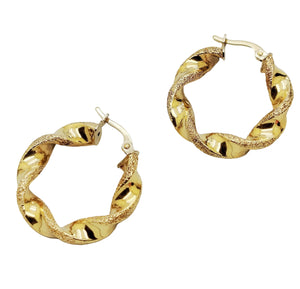 Boucles d'oreilles créoles en Or Jaune 18K -  2.43 Grs