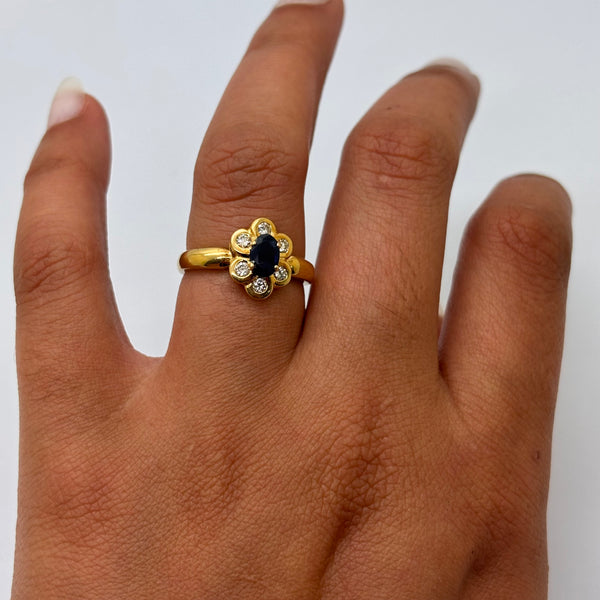 Bague Marguerite en or jaune 18K Taille-53