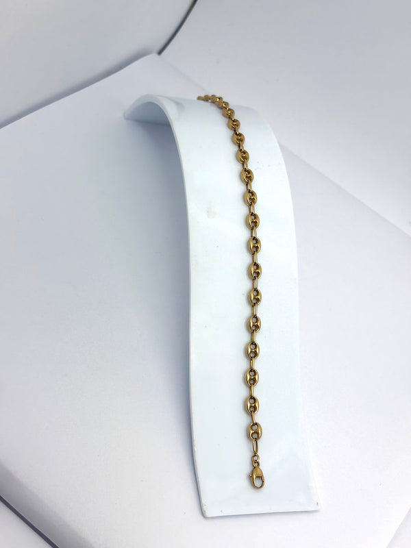 Bracelet Maille Grain de Café Or Jaune 18 K - 6.11 G