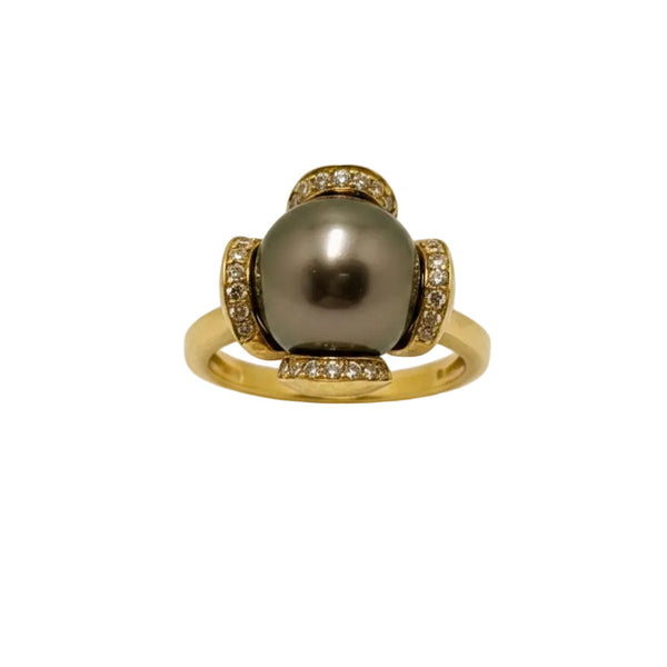 Bague Fleur en Or Jaune 18 K