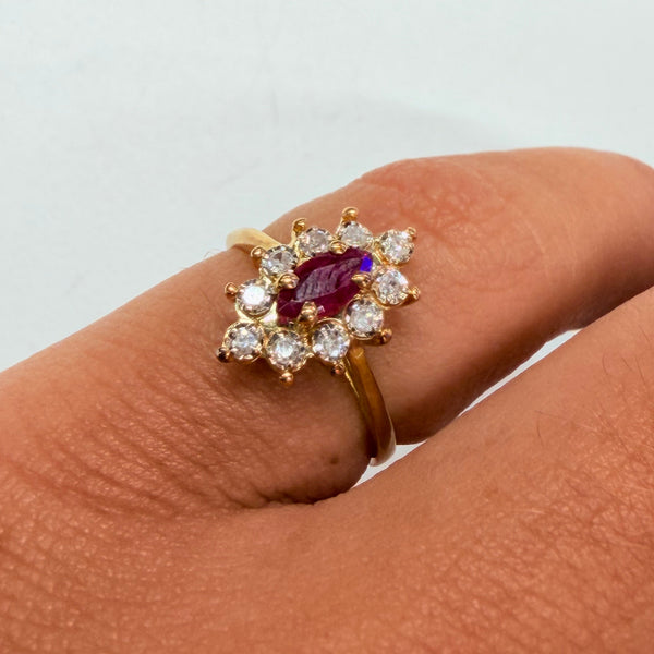 Bague Marguerite en Or Jaune 18k - 1.87 G - Taille : 46