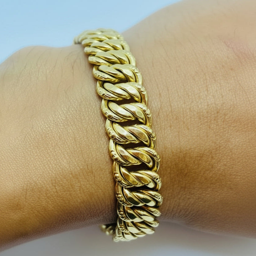 Bracelet Gourmette en Or Jaune 18k - 18.80 G