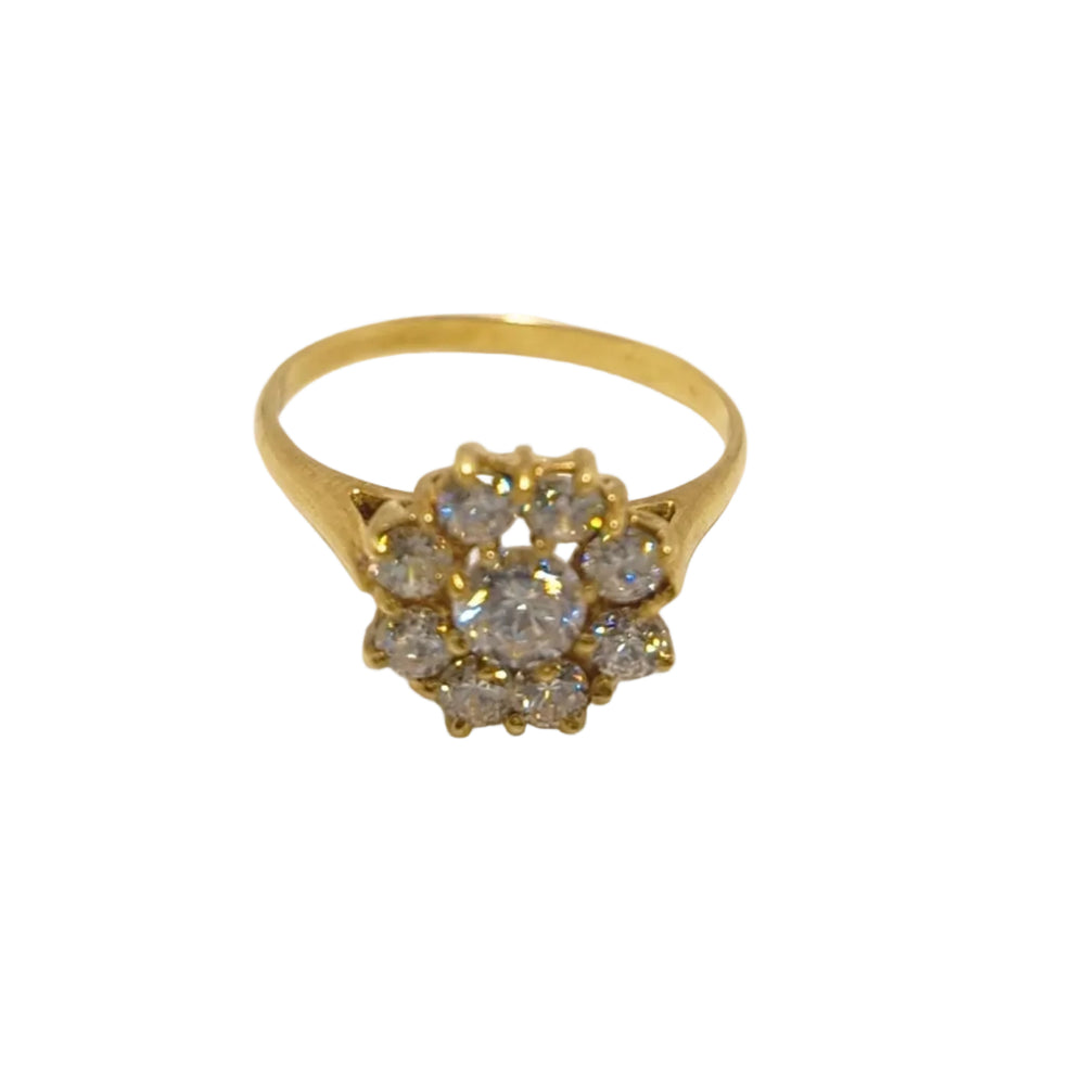 Bague en or jaune et oxyde de zirconium 18