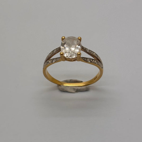 Bague Empierrée en Or Jaune 18 Carats - Taille 50