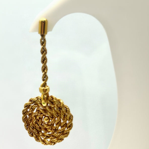Boucles d'oreilles pendantes en or jaune 18 K