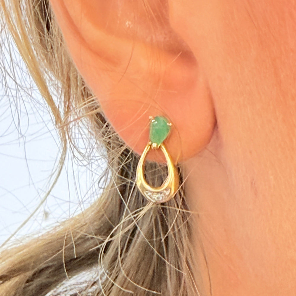 Boucles d'oreilles en or jaune et or blanc 18K - 2.21 Grs