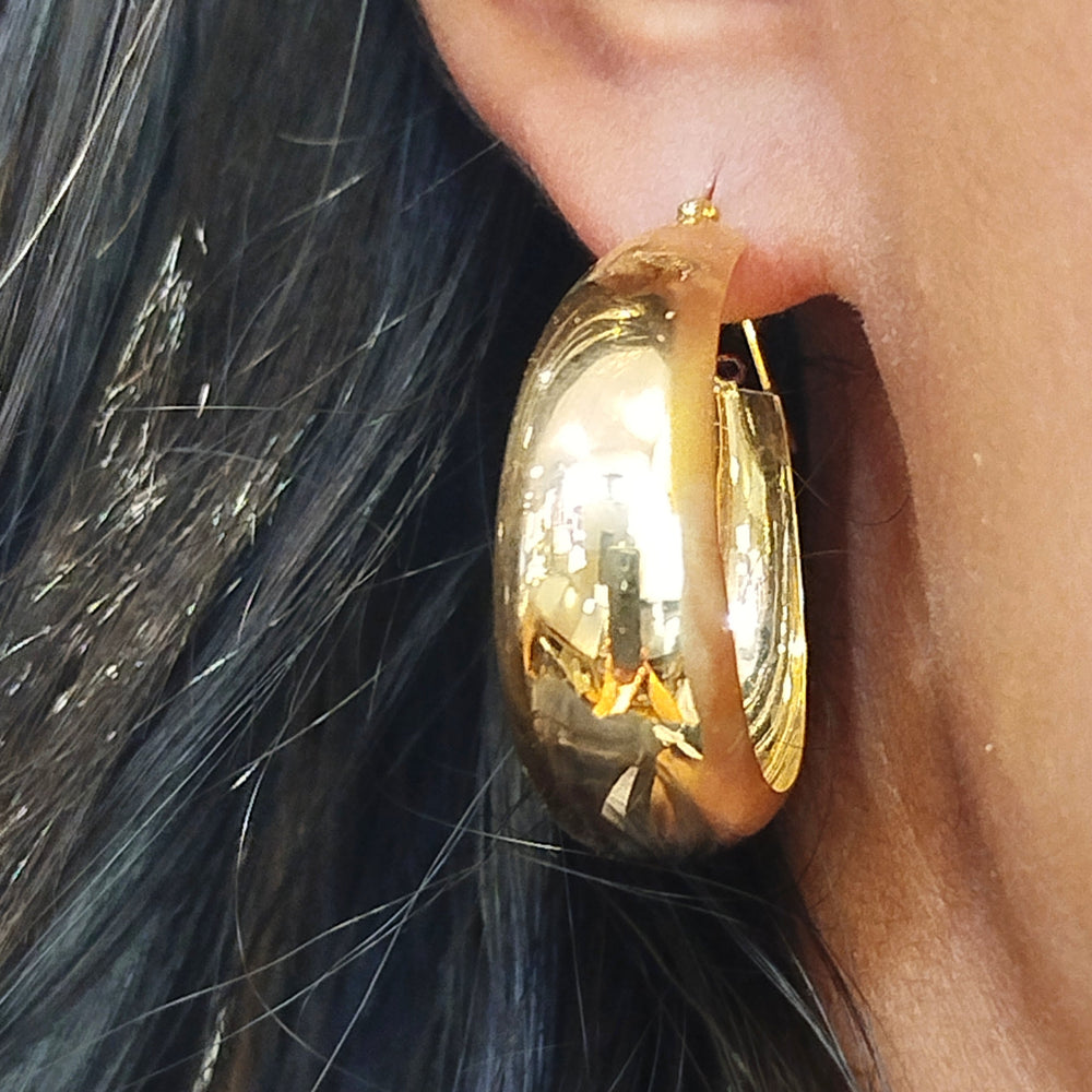 Boucles d'oreilles créoles en or jaune 18k - 6.81 G