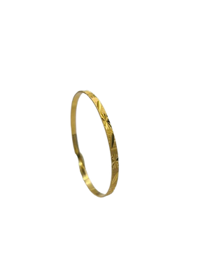 Bracelet Jonc Or Jaune 750/1000, Motifs Etoilés, Bon Etat