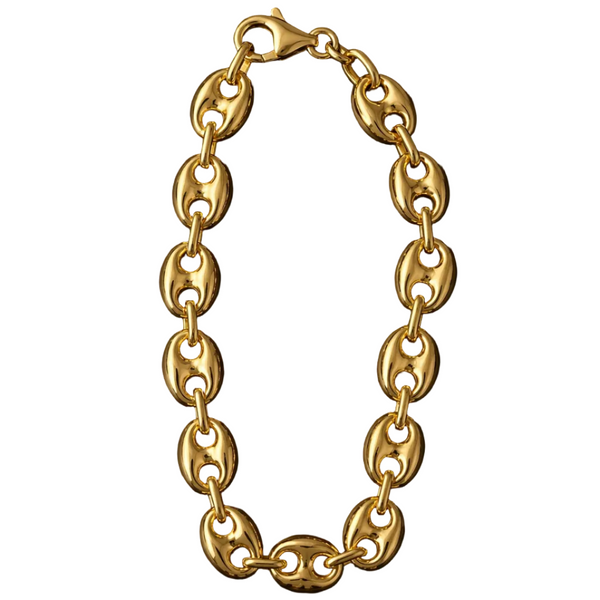 Bracelet Maillon Grain de Café Or Jaune 18k - 11.30gr