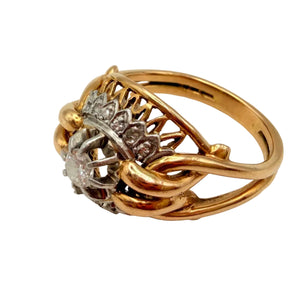 Bague Ancienne en Or jaune - Diamants 18K - 6.73Grs - T55
