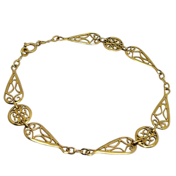 Bracelet Maillon Maille Filigrane Or Jaune 18K - 3.93Grs