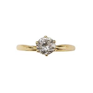 Bague Solitaire avec Oxyde de Zirconium en Or Jaune 18K