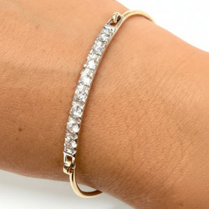 Bracelet jonc en Or jaune et blanc 18k avec diamants